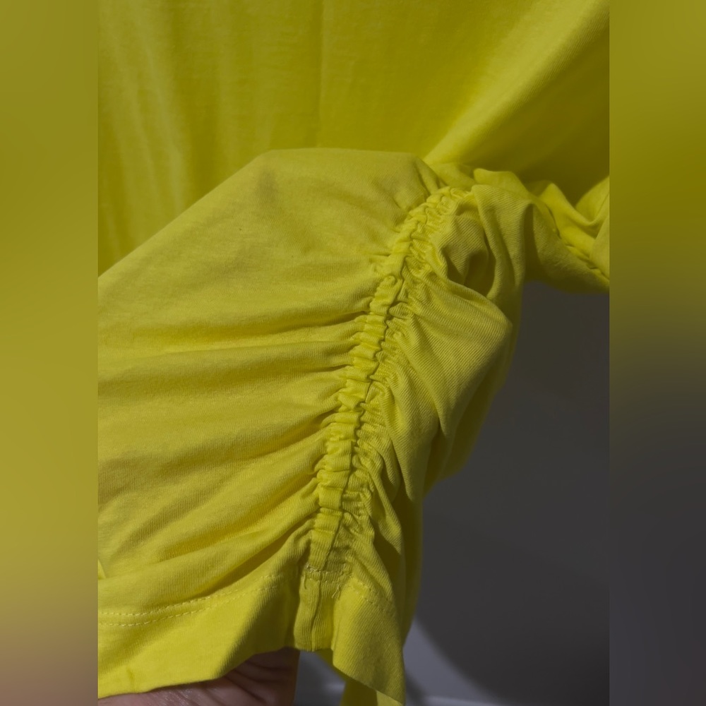 Zara Neon yellow rouched sided top - Picture 6 of 7